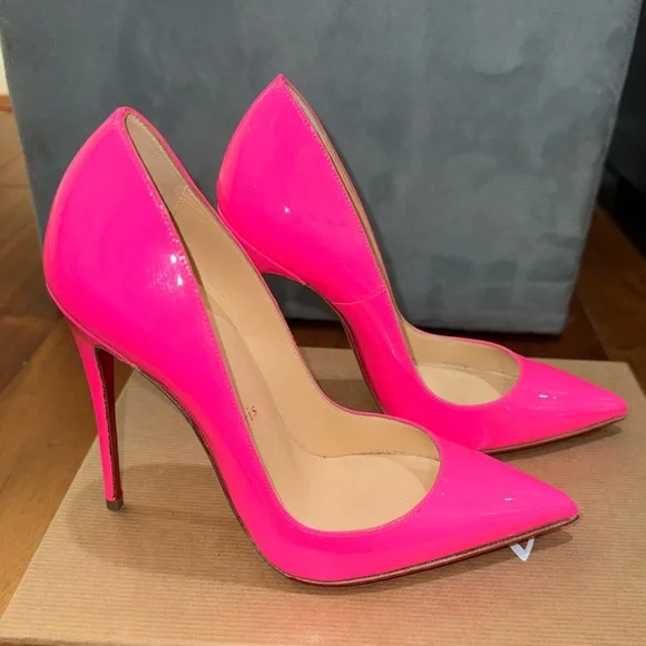 So Kate Christian Louboutin 120, 35.5 Shocking Hot Pink Patent Leather - Picture 3 of 8